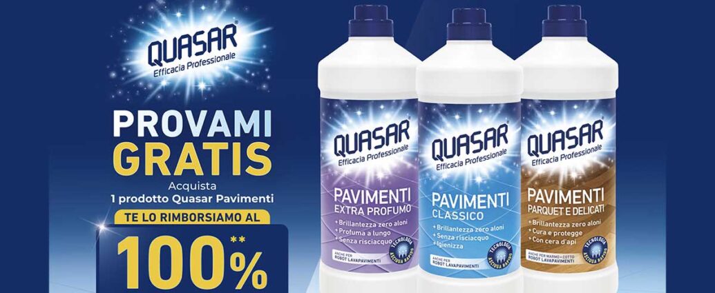 Provami gratis Quasar pavimenti: 100% rimborsato fino a 3,19€